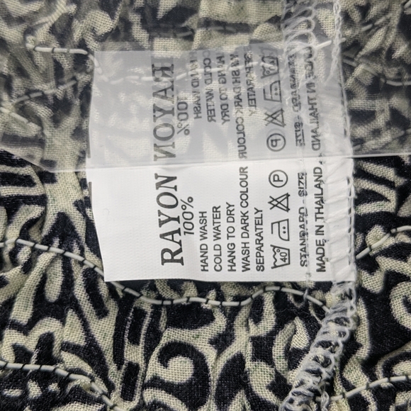 Women's Dress Size Large Black Cream Maxi Shirring Sleeveless Square Neckline - Picture 7 of 7